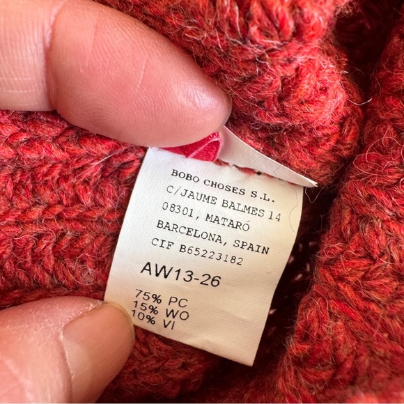 Bobo Choses Red Knit kids Beanie NWT - Picture 4 of 5
